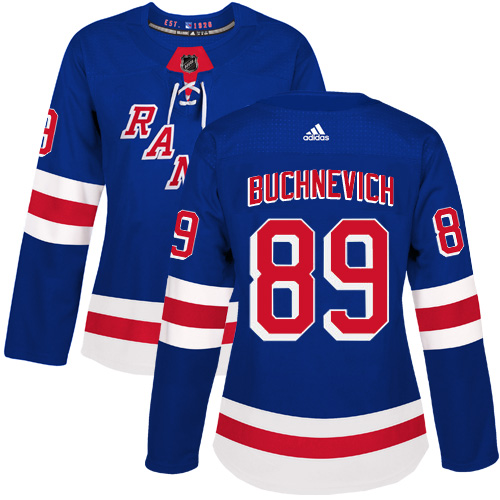 Adidas New York Rangers 89 Pavel Buchnevich Royal Blue Home Authentic Women Stitched NHL Jersey